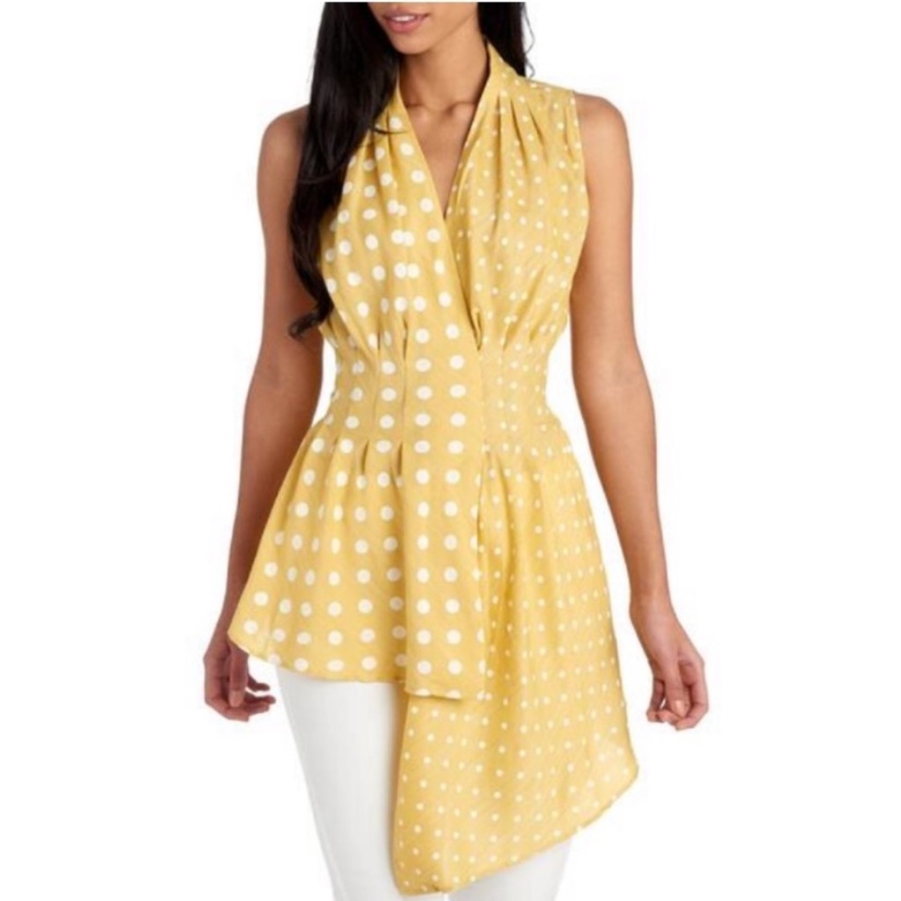 Twin Polka Dot Asymmetrical Top